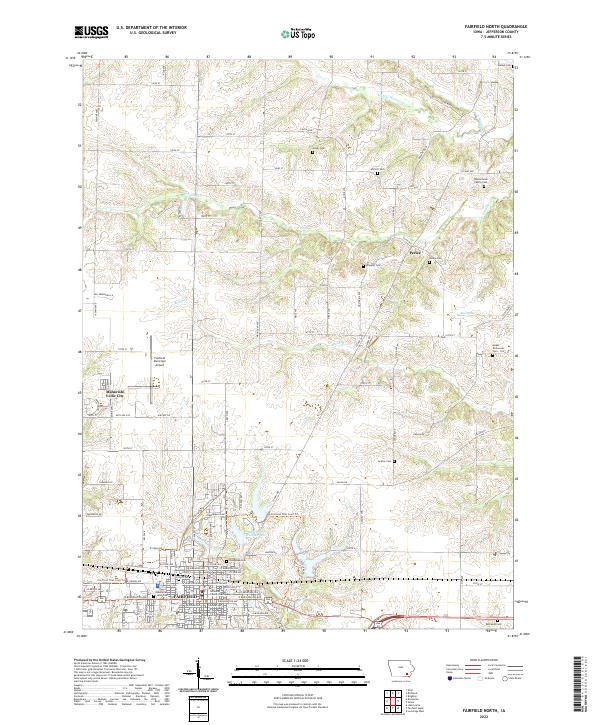 Fairfield North, IA — USGS 7.5-minute topo (2022)