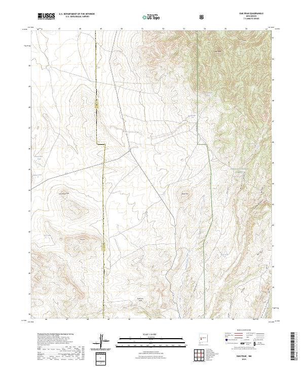 Oak Peak, NM — USGS 7.5-minute topo (2023)