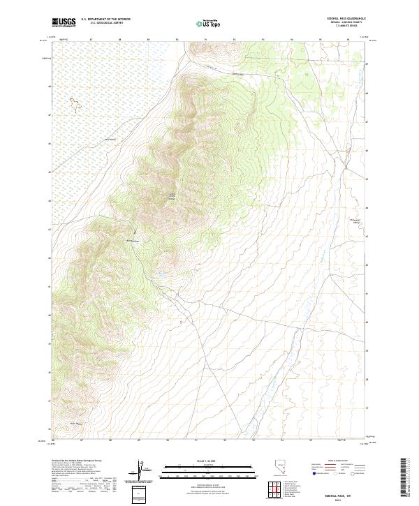 Sidehill Pass, NV — USGS 7.5-minute topo (2021)