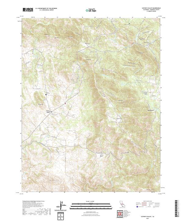 Catheys Valley, CA — USGS 7.5-minute topo (2021)