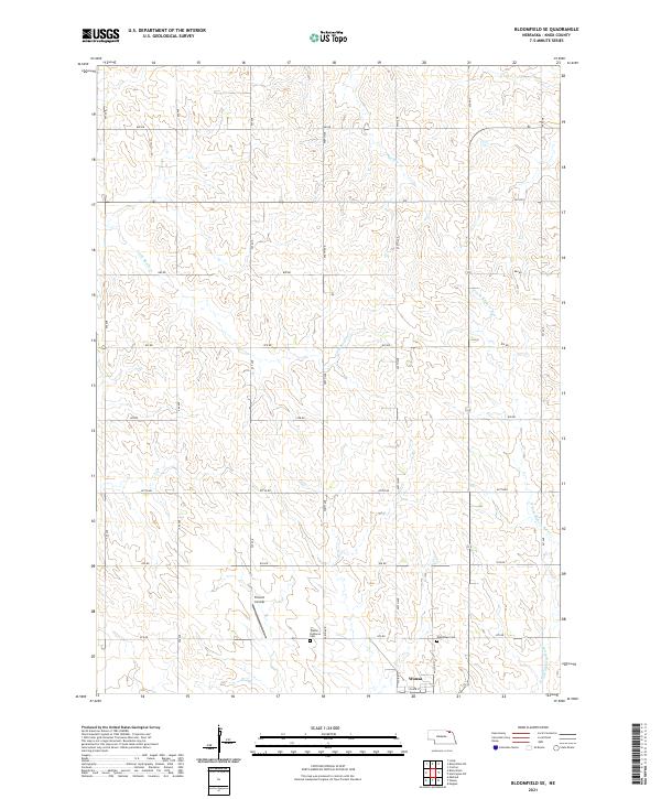 Bloomfield SE, NE — USGS 7.5-minute topo (2021)