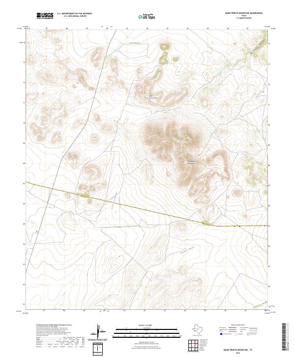 Mano Prieto Mountain, TX — USGS 7.5-minute topo (2022)