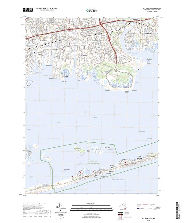 Bay Shore East, NY — USGS 7.5-minute topo (2023)
