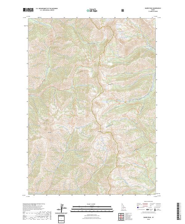 Baker Peak, ID — USGS 7.5-minute topo (2024)