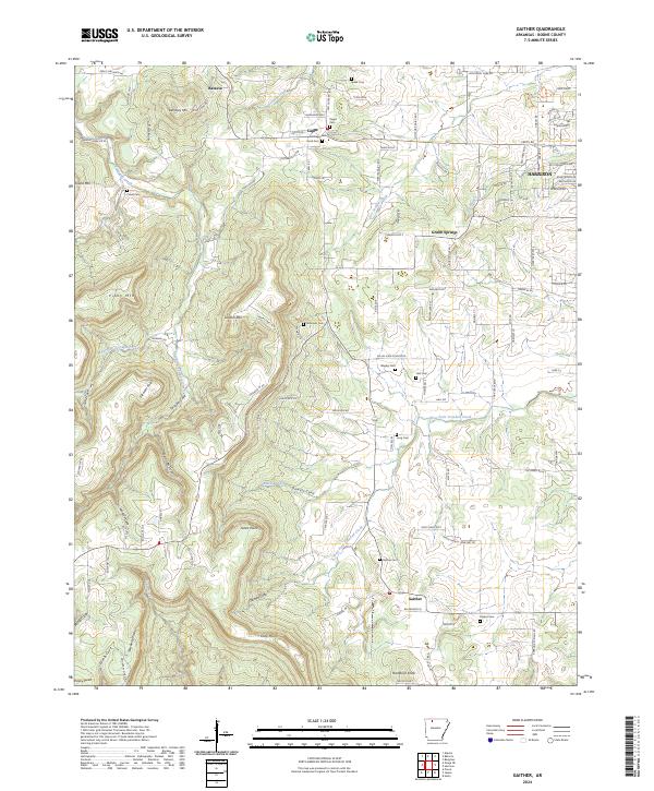 Gaither, AR — USGS 7.5-minute topo (2024)