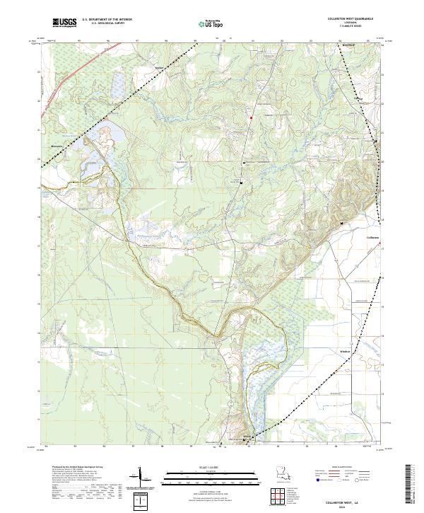 Collinston West, LA — USGS 7.5-minute topo (2024)