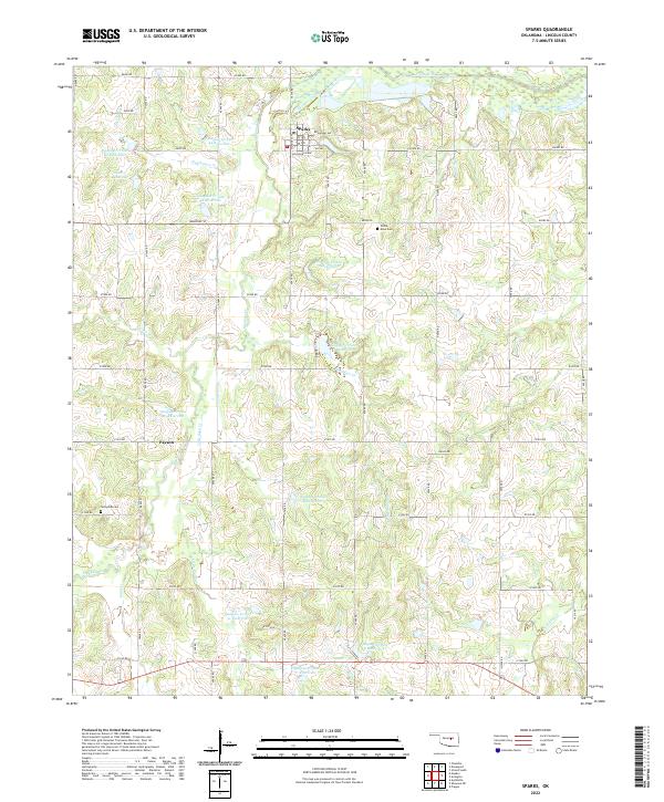 Sparks, OK — USGS 7.5-minute topo (2022)