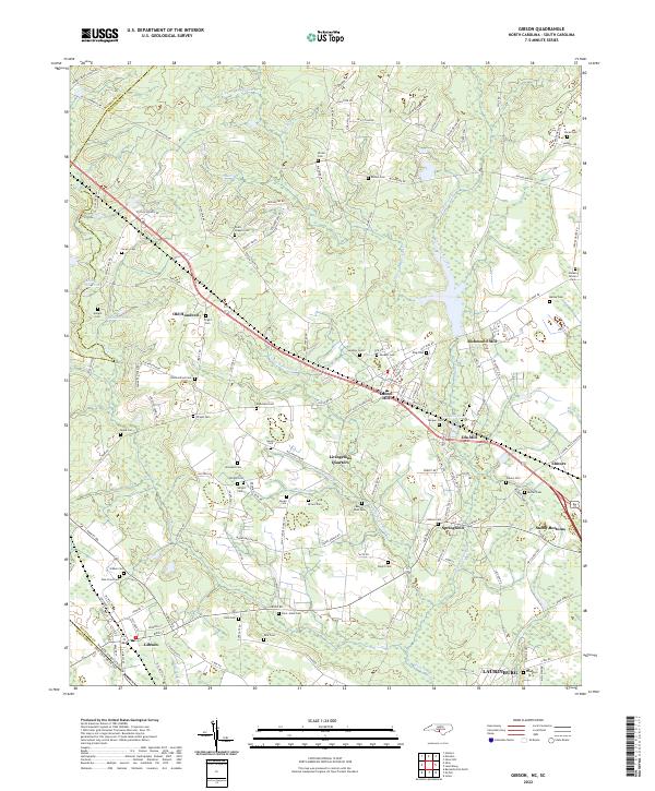 Gibson, NC-SC — USGS 7.5-minute topo (2022)
