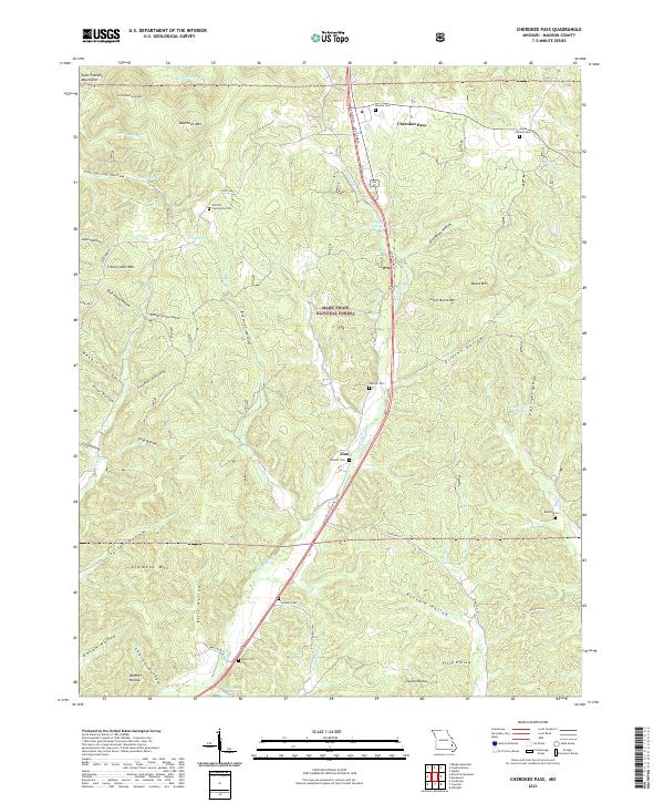 Cherokee Pass, MO — USGS 7.5-minute topo (2021)