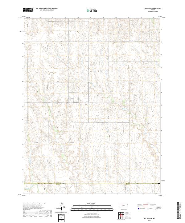Hay Hollow, KS — USGS 7.5-minute topo (2022)