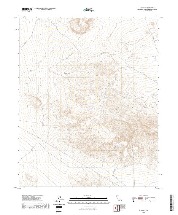 Mud Hills, CA — USGS 7.5-minute topo (2021)