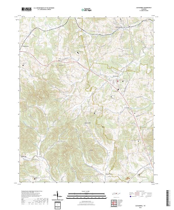 Alexandria, TN — USGS 7.5-minute topo (2022)