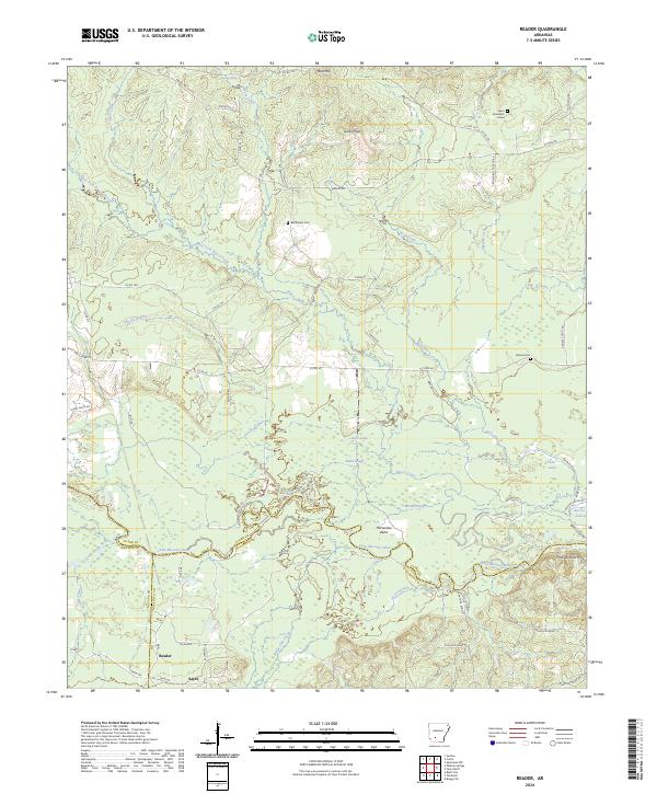 Reader, AR — USGS 7.5-minute topo (2024)