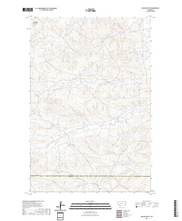 Nelson Butte, MT — USGS 7.5-minute topo (2024)