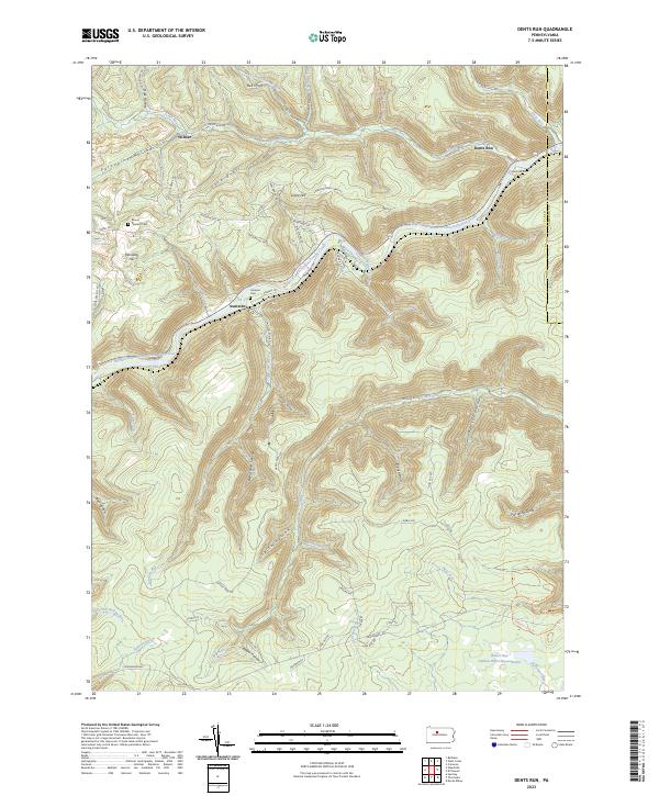 Dents Run, PA — USGS 7.5-minute topo (2023)