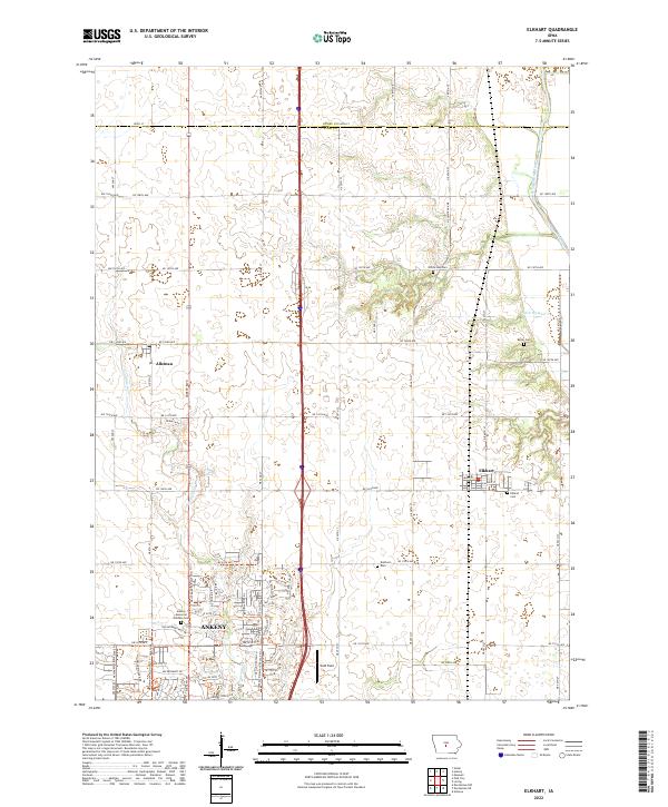 Elkhart, IA — USGS 7.5-minute topo (2022)