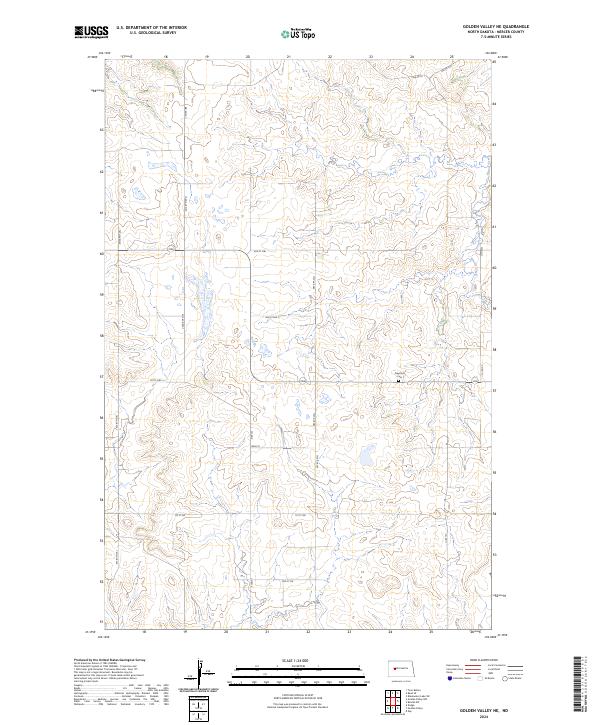 Golden Valley NE, ND — USGS 7.5-minute topo (2024)