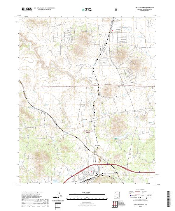 Williams North, AZ — USGS 7.5-minute topo (2021)