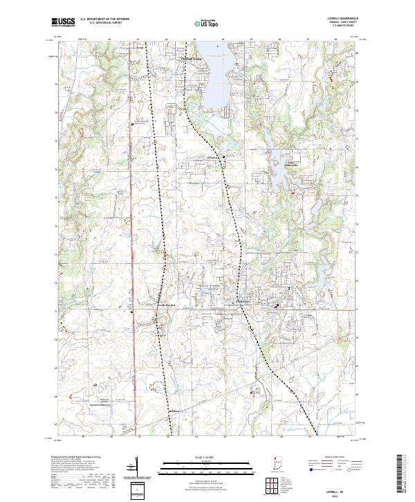 Lowell, IN — USGS 7.5-minute topo (2022)