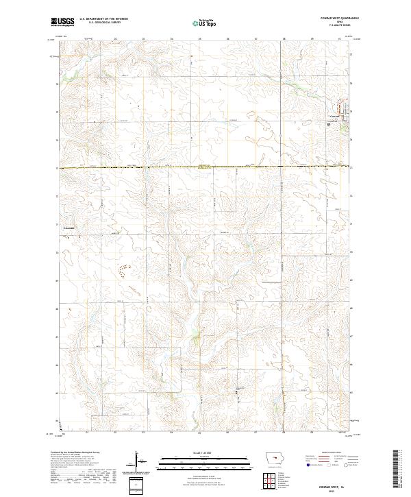 Conrad West, IA — USGS 7.5-minute topo (2022)