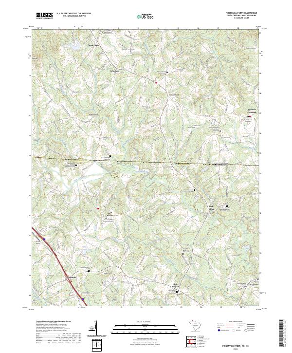 Fingerville West, SC-NC — USGS 7.5-minute topo (2024)
