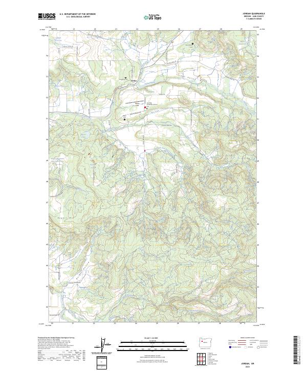 Jordan, OR — USGS 7.5-minute topo (2023)