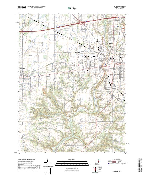 Richmond, IN — USGS 7.5-minute topo (2022)