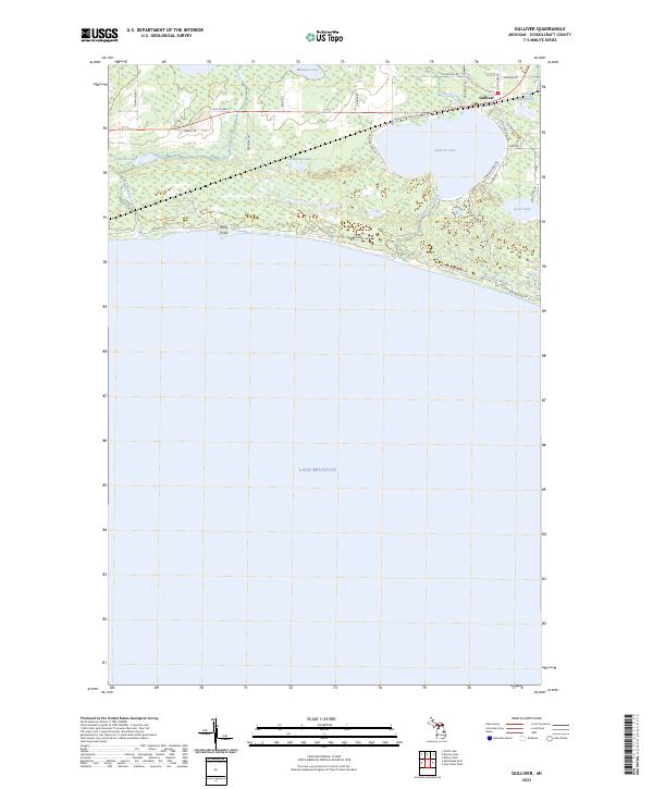 Gulliver, MI — USGS 7.5-minute topo (2023)