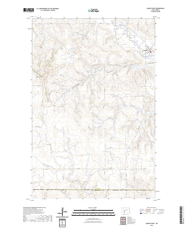 Almont West, ND — USGS 7.5-minute topo (2024)
