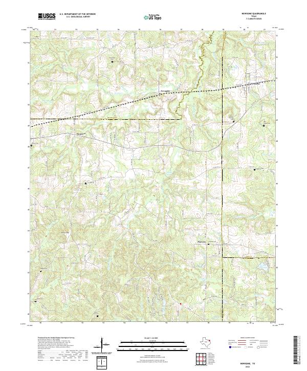 Newsome, TX — USGS 7.5-minute topo (2022)