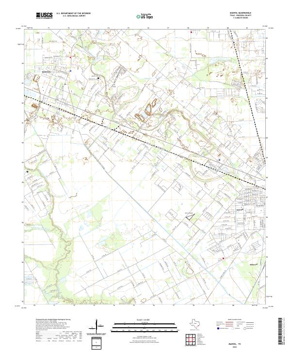 Manvel, TX — USGS 7.5-minute topo (2022)