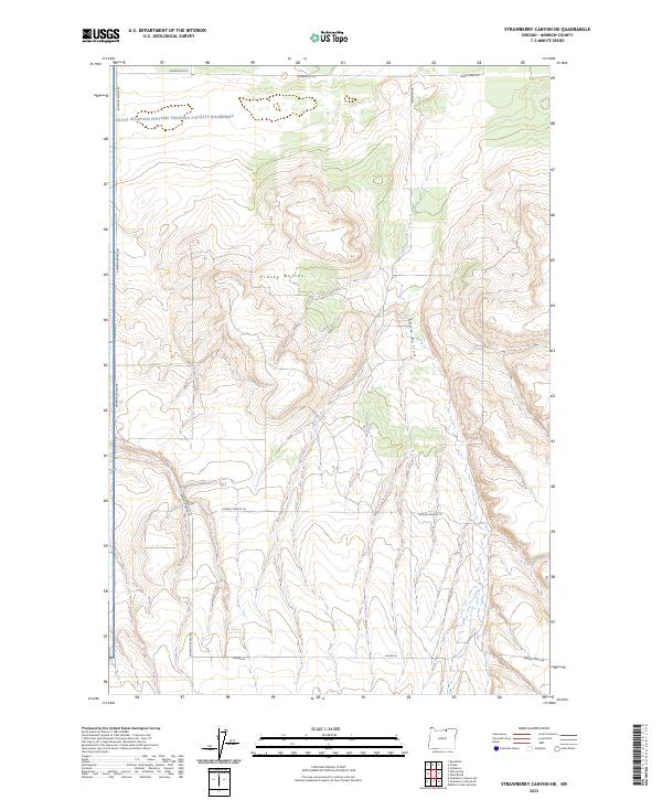 Strawberry Canyon NE, OR — USGS 7.5-minute topo (2023)
