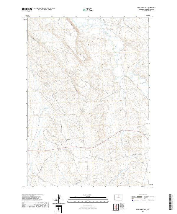 Wild Horse Hill, WY — USGS 7.5-minute topo (2021)