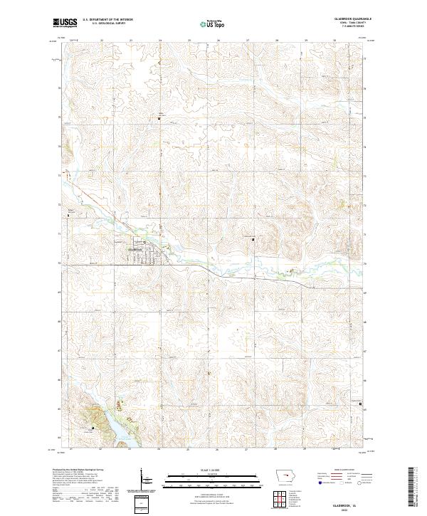 Gladbrook, IA — USGS 7.5-minute topo (2022)