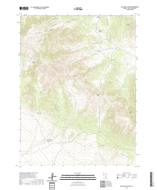 Blue Mass Canyon, NV — USGS 7.5-minute topo (2021)