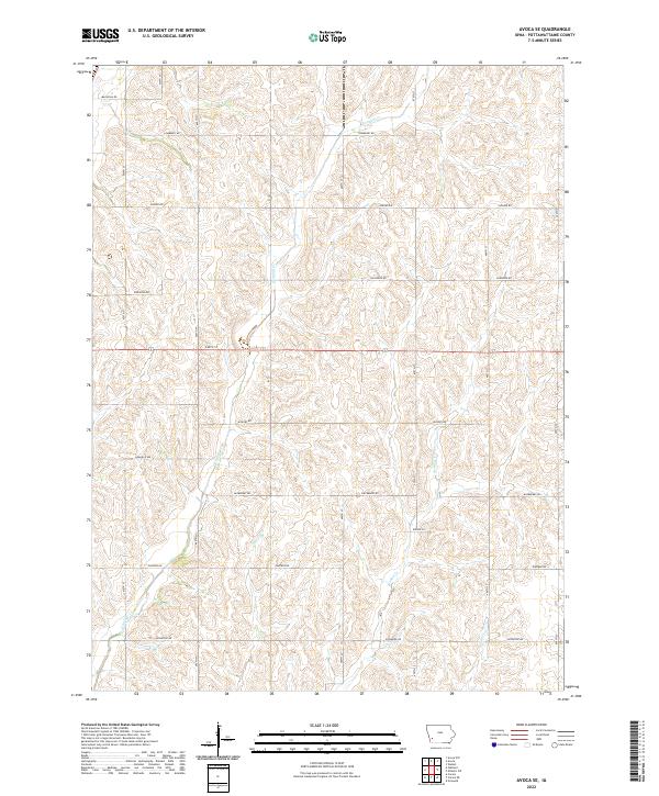 Avoca SE, IA — USGS 7.5-minute topo (2022)