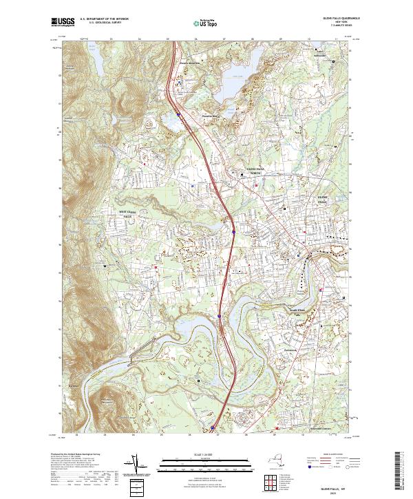 Glens Falls, NY — USGS 7.5-minute topo (2023)