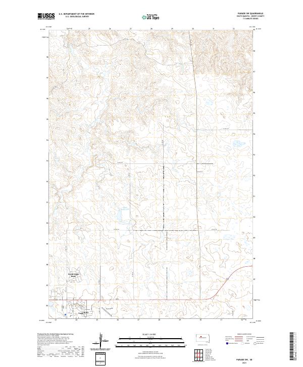Parade SW, SD — USGS 7.5-minute topo (2021)
