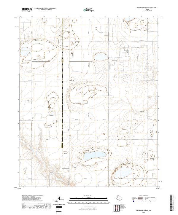 Grandview School, TX — USGS 7.5-minute topo (2022)