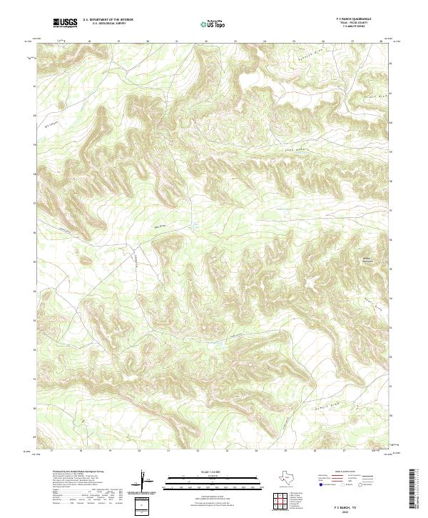 F C Ranch, TX — USGS 7.5-minute topo (2022)