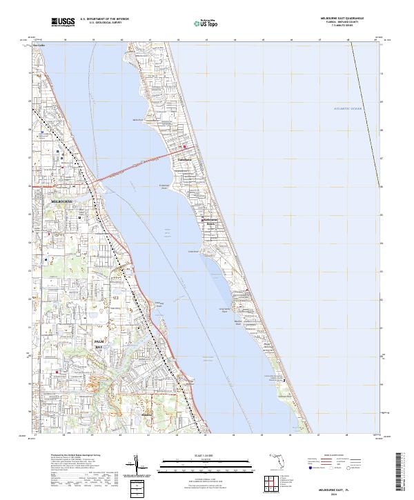 Melbourne East, FL — USGS 7.5-minute topo (2024)