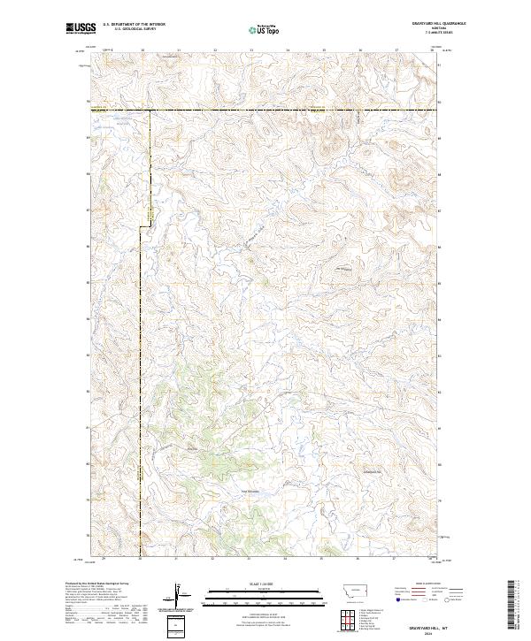 Graveyard Hill, MT — USGS 7.5-minute topo (2024)