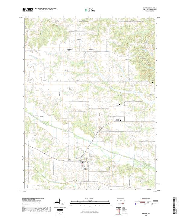 Cantril, IA — USGS 7.5-minute topo (2022)