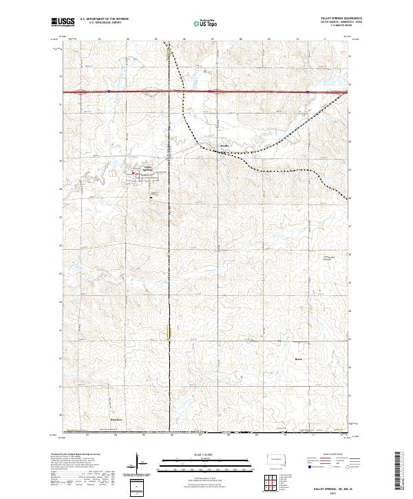 Valley Springs, SD-MN-IA — USGS 7.5-minute topo (2021)