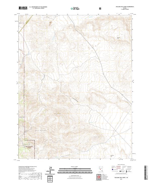 Volcanic Hills West, NV — USGS 7.5-minute topo (2021)