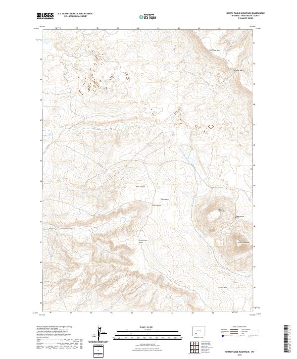 North Table Mountain, WY — USGS 7.5-minute topo (2021)
