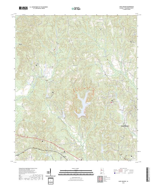 Lake Lurleen, AL — USGS 7.5-minute topo (2024)