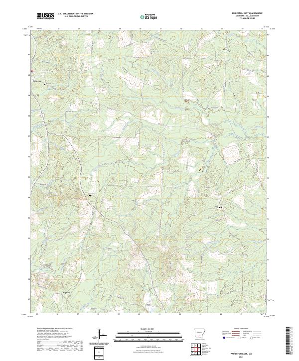 Princeton East, AR — USGS 7.5-minute topo (2024)