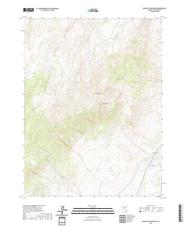 Manhattan Mountain, NV — USGS 7.5-minute topo (2021)