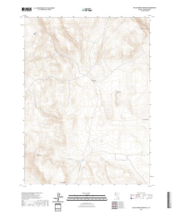 Nellie Spring Mountain, NV — USGS 7.5-minute topo (2021)